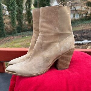 Sigerson Morrison Beige Suede Heeled Boots